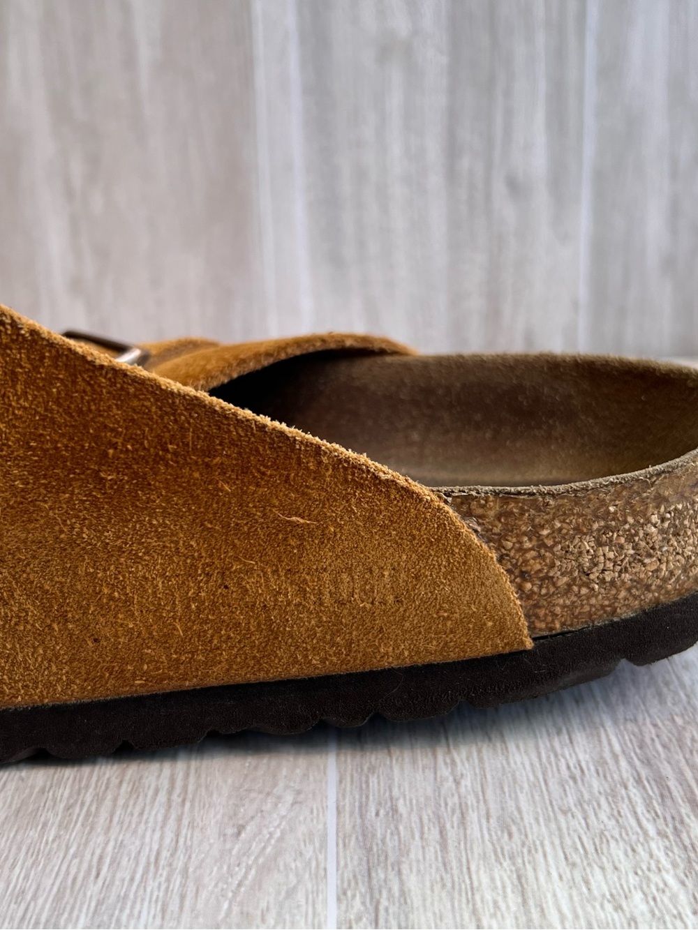 Birkenstock Women's Suede Slip-On Clog in Cognac - Picture 11 of 14